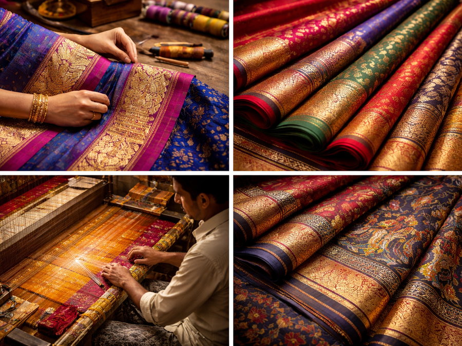 Indian Handwoven Silk Sarees: Weaves, Borders, Pallus &amp; Heritage