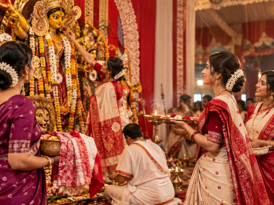 Best traditional handloom sarees for Durga Puja