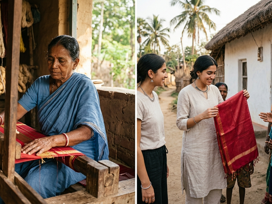 The Heartbeat of a Saree: Our Journey To The Village