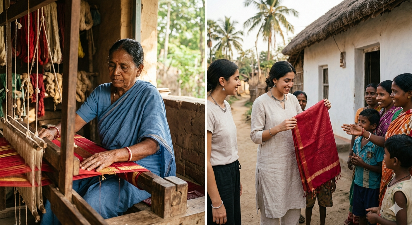 The Heartbeat of a Saree: Our Journey To The Village