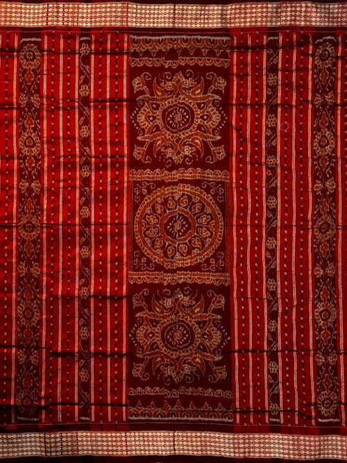 COFFEE AND GOLDEN SAMBALPURI PATA SAREE
