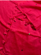 DARK PINK COIN LINEN SAREE