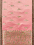 PEACH PINK KATAN BANARSI SILK SAREE