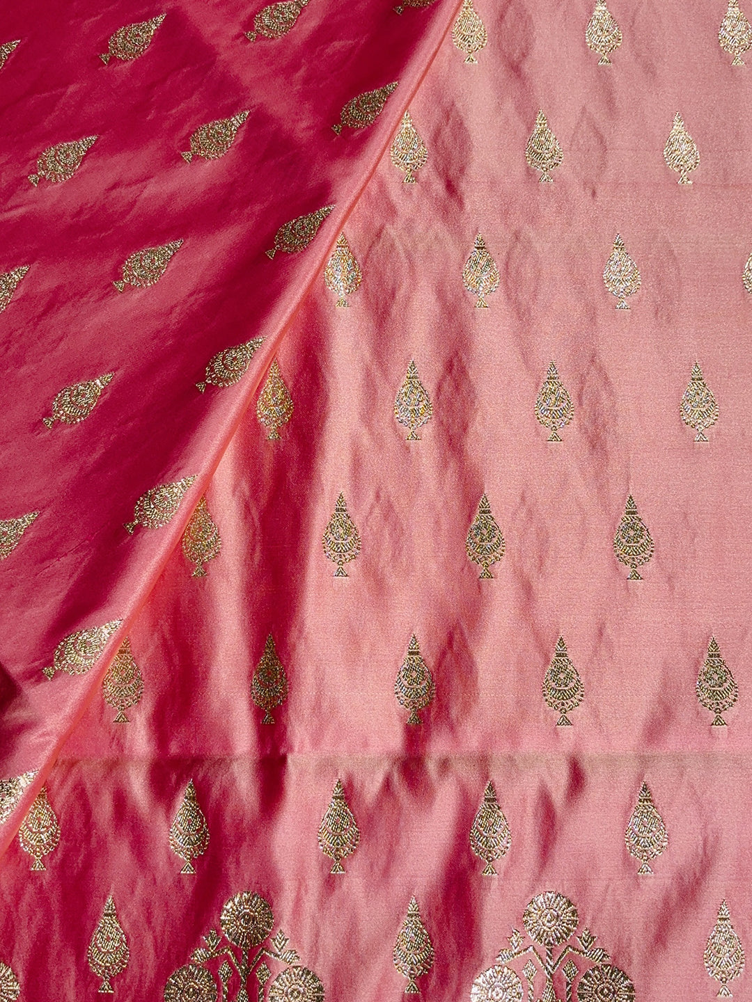 PEACH PINK KATAN BANARSI SILK SAREE