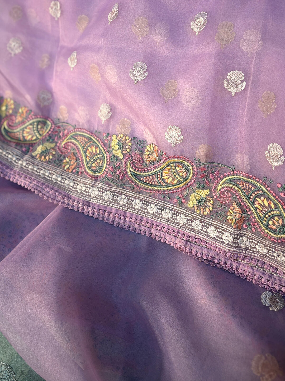 LEVENDER EMBROIDERED FANCY SAREE