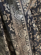 ONYX BLACK AND GOLD BANARSI SILK SAREE