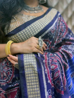 Blue Patli Nabakothi Saree