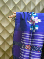 Blue & Pink Sambalpuri Saree