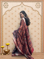 Deep Brown Elegance Sambalpuri Saree