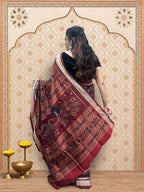 Deep Brown Elegance Sambalpuri Saree