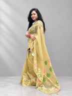 Golden Jamdani Tissue Saree