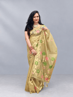 Golden Jamdani Tissue Saree