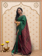 Green Patli Tribal Sambalpuri Saree