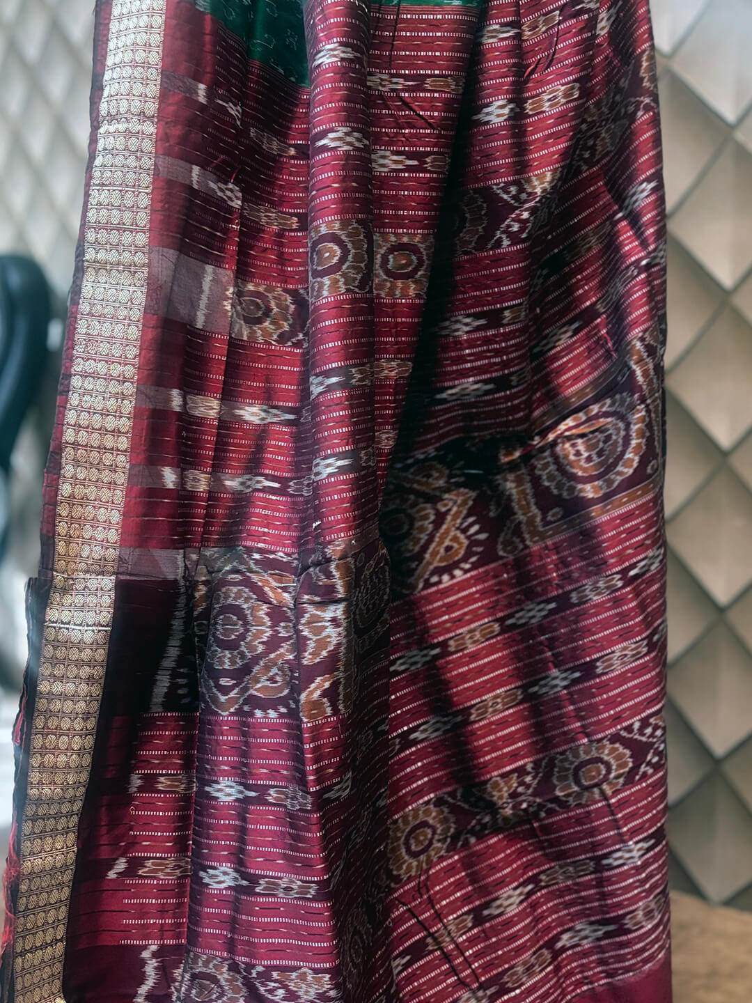 Green Patli Tribal Sambalpuri Saree