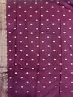 Greyish Blue And Dark Blue Silk Saree