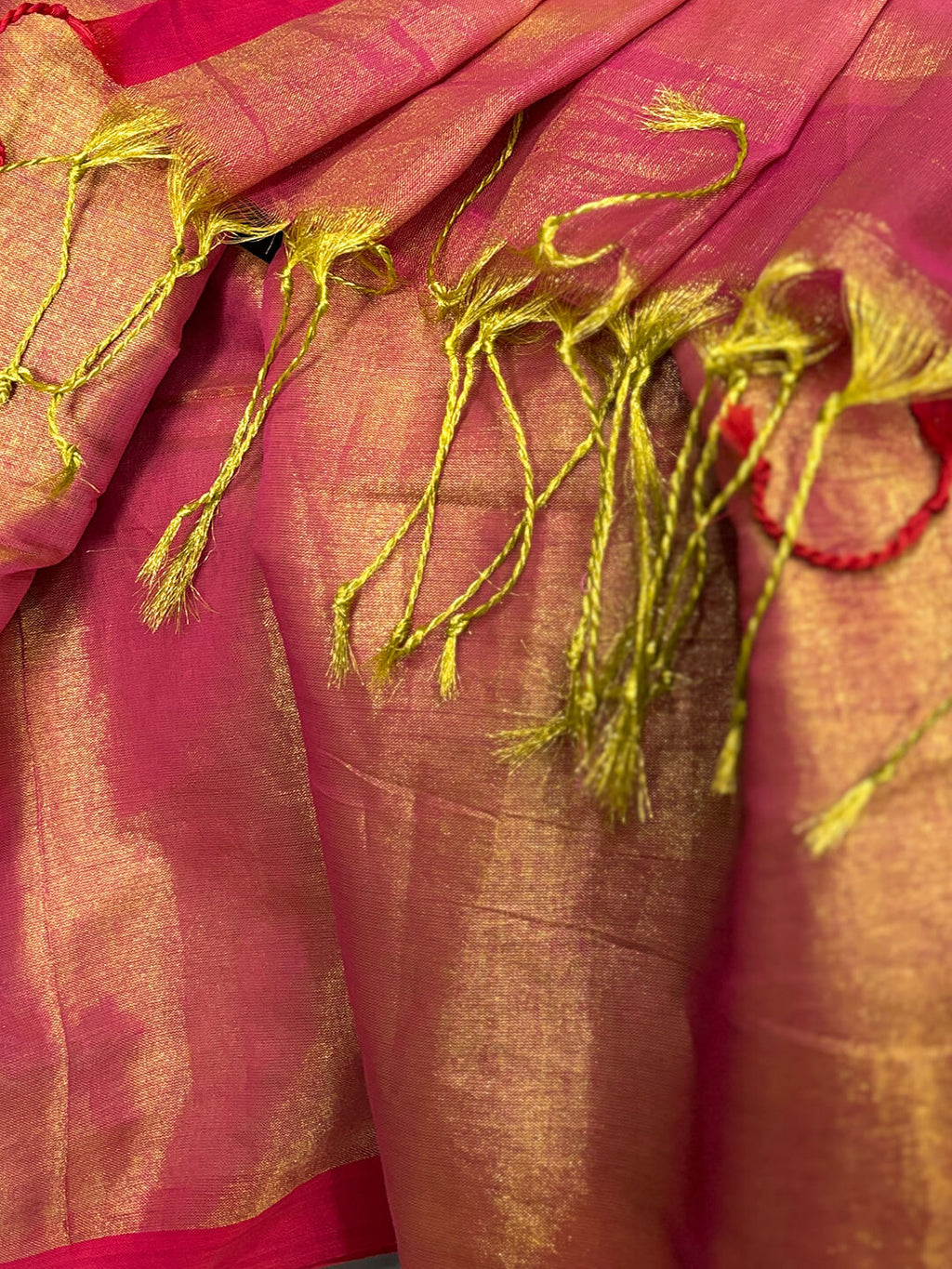 NOOR DARK PINK TISSUE SAREE