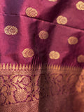 IMPERIAL PURPLE KATAN SILK SAREE