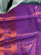LIGHT BLUE & PURPLE COTTON SAREE
