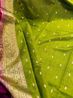 DEEP VIOLET AND GREEN SILK SAREE