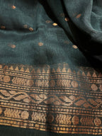 BLACK LINEN ZARI SAREE