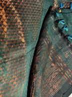 EMERALD GREEN ZARI LINEN SAREE