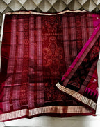 DEEP PINK SAMBALPURI SILK SAREE
