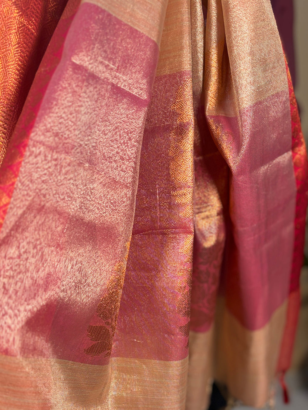 NOOR GOLDEN PINK TISSUE SAREE