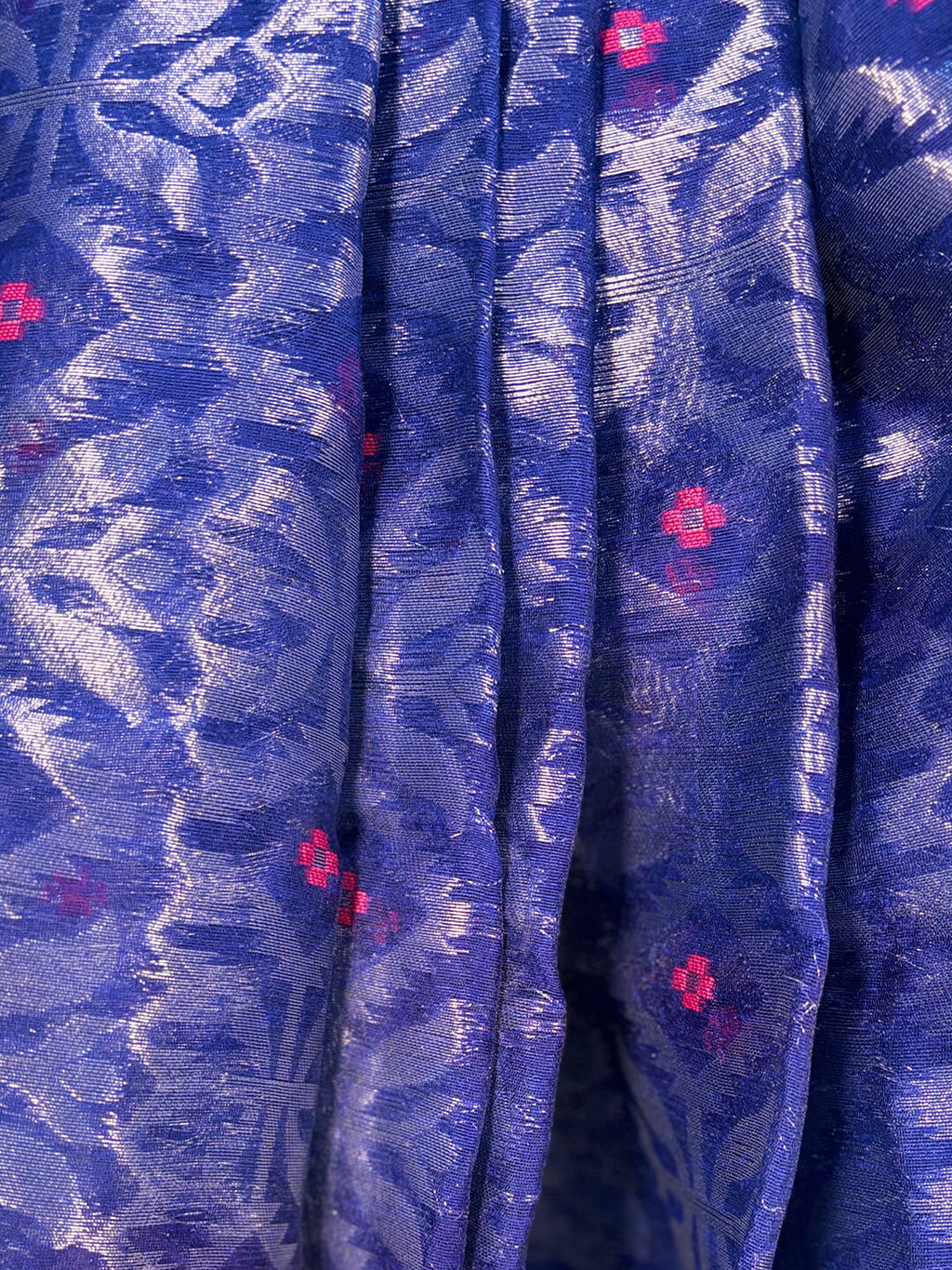 RUPSHRI  BLUE COTTON JAMDANI SAREE
