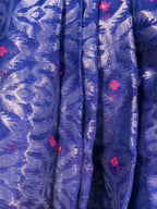 RUPSHRI  BLUE COTTON JAMDANI SAREE