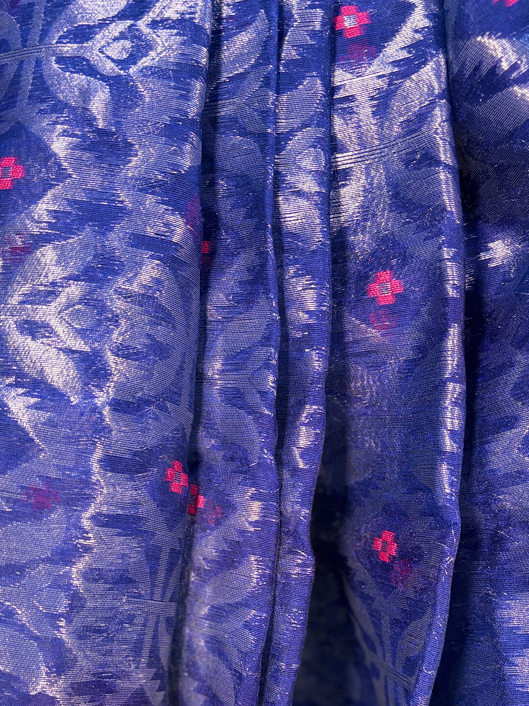 RUPSHRI  BLUE COTTON JAMDANI SAREE