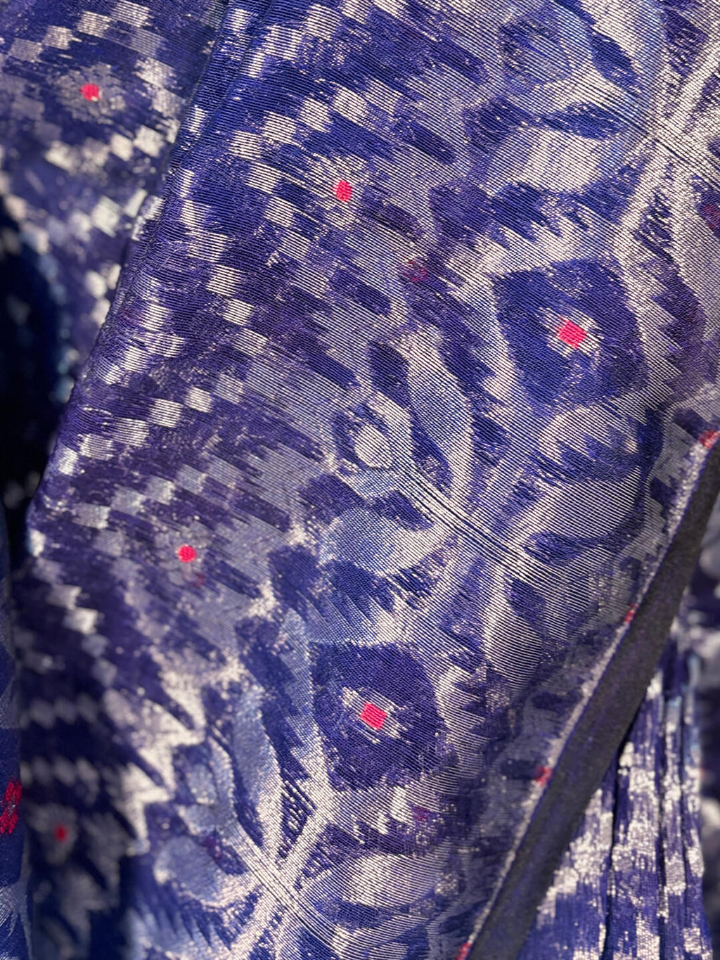 RUPSHRI  BLUE COTTON JAMDANI SAREE