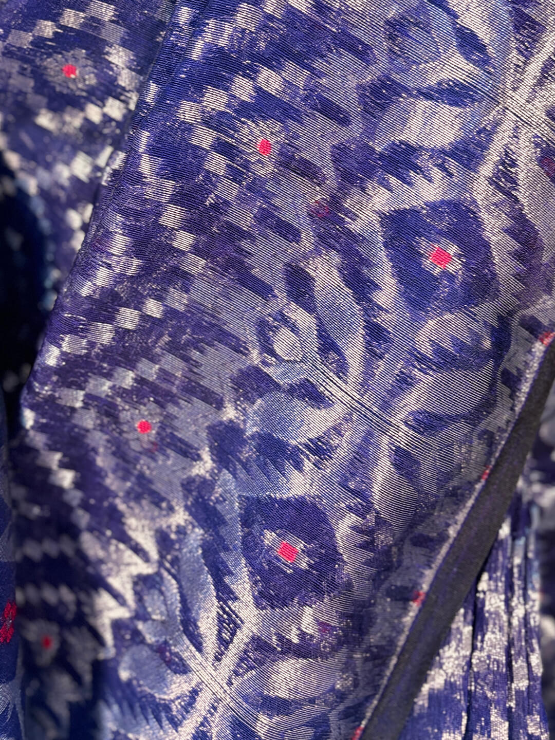 RUPSHRI  BLUE COTTON JAMDANI SAREE