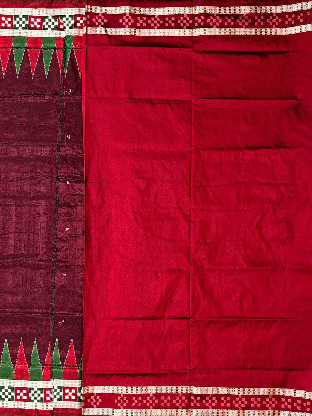 DEEP BROWN AND MAROON PASAPALI PATA SAMBALPURI SAREE