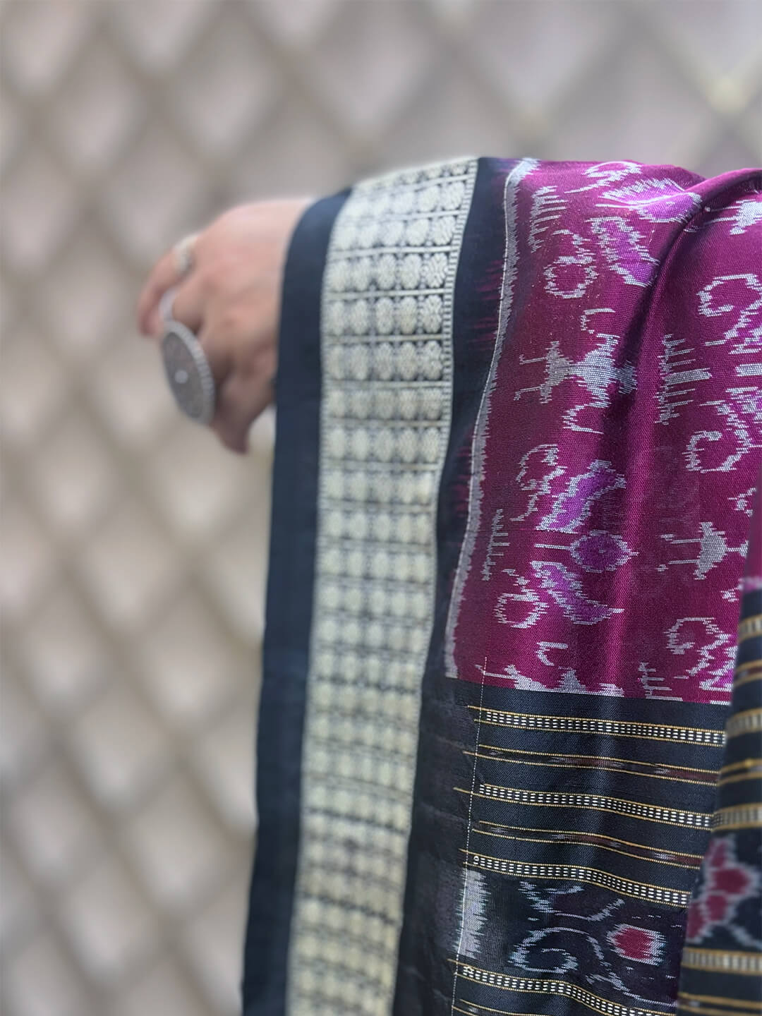 RUBY RED SAMBALPURI SILK SAREE