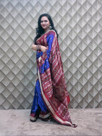 BLUE AND RED SAMBALPURI SILK SAREE