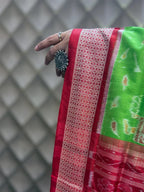Harita Mahulika Light Green Sambalpuri Silk Saree with Mahul Motifs & Bandha Ikat