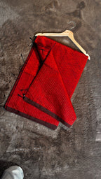 RED AND GOLD STREAK COTTON SAREE
