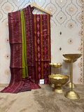 Mrittika Harit- Brown And Green Handwoven Suit Set