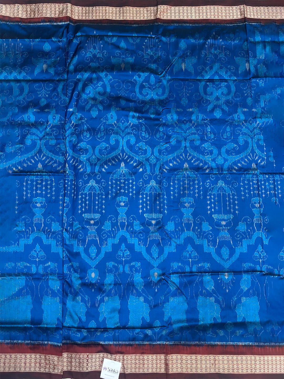ELECTRIC BLUE PATTA SILK SAREE
