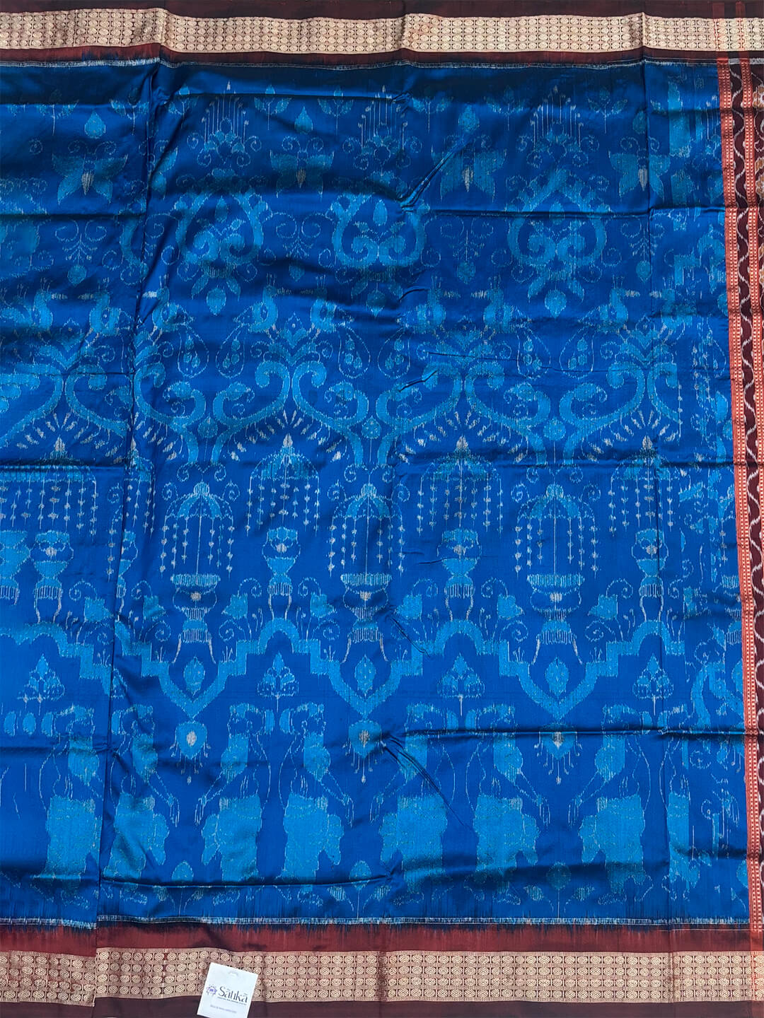 ELECTRIC BLUE PATTA SILK SAREE