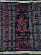 CORAL RED SAMBALPURI SILK SAREE