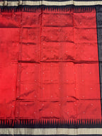 CORAL RED SAMBALPURI SILK SAREE