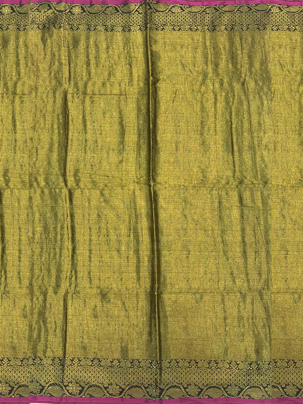 METALLIC GREEN WITH GOLDEN BORDER TISSUE SAREE