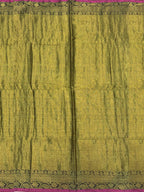 METALLIC GREEN WITH GOLDEN BORDER TISSUE SAREE