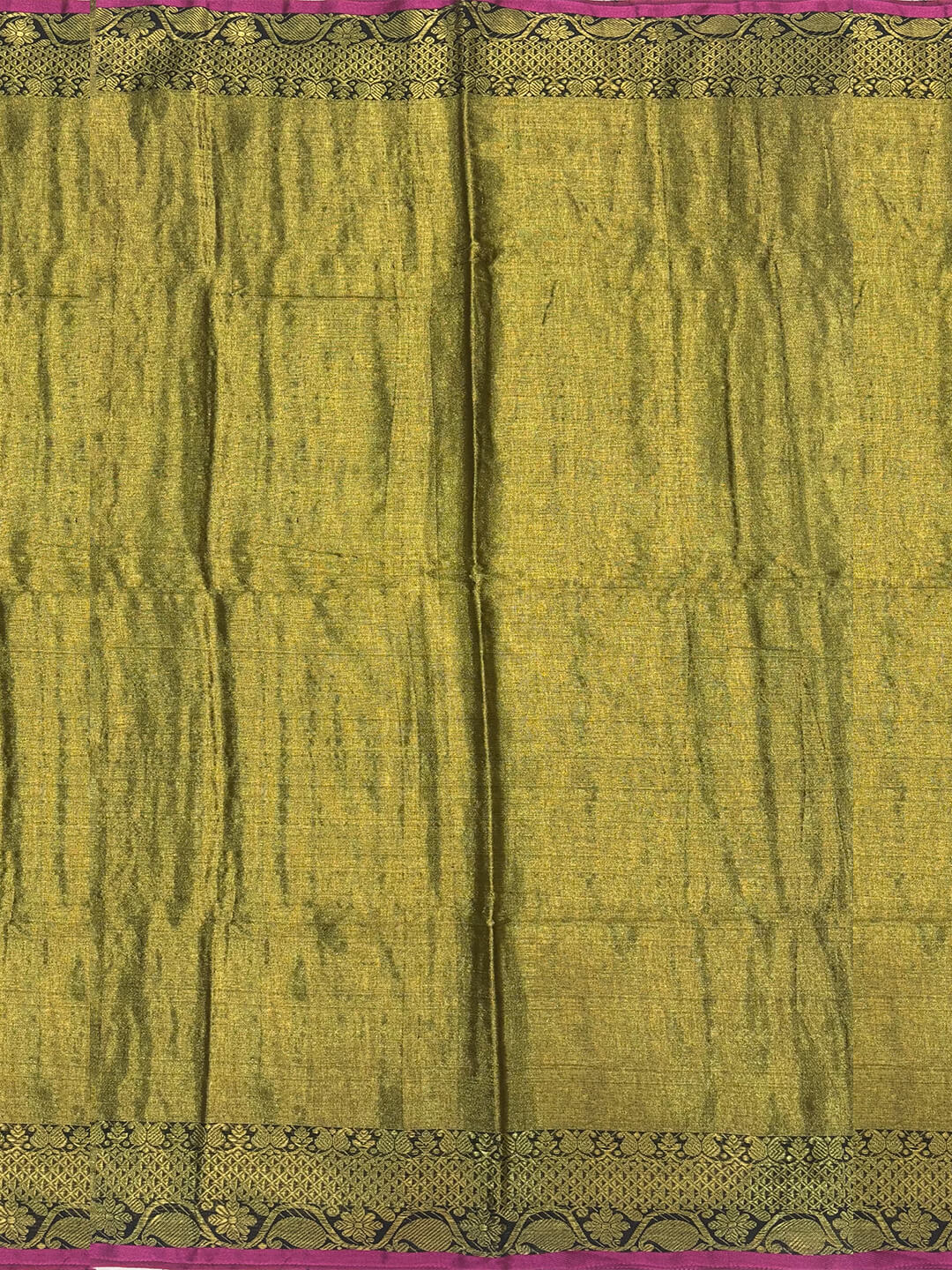 METALLIC GREEN WITH GOLDEN BORDER TISSUE SAREE