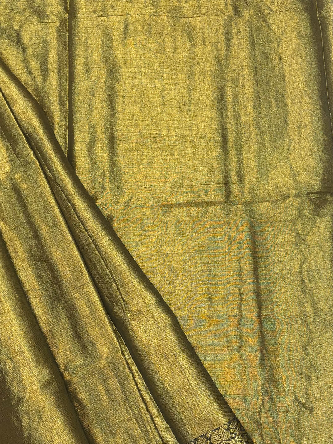 METALLIC GREEN WITH GOLDEN BORDER TISSUE SAREE