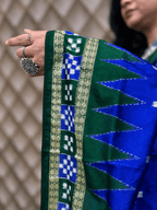 Lead Blue & Green Passapalli Silk Patta Saree