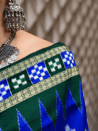 Lead Blue & Green Passapalli Silk Patta Saree