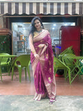 Mulberry Dola silk saree with zaree deatailing