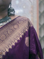 Mulberry Dola silk saree with zaree deatailing